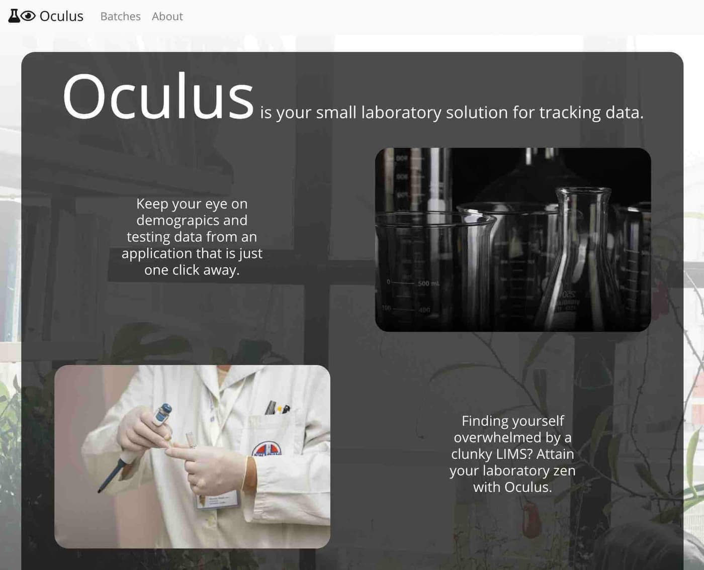 Oculus Laboratory Information System screenshot